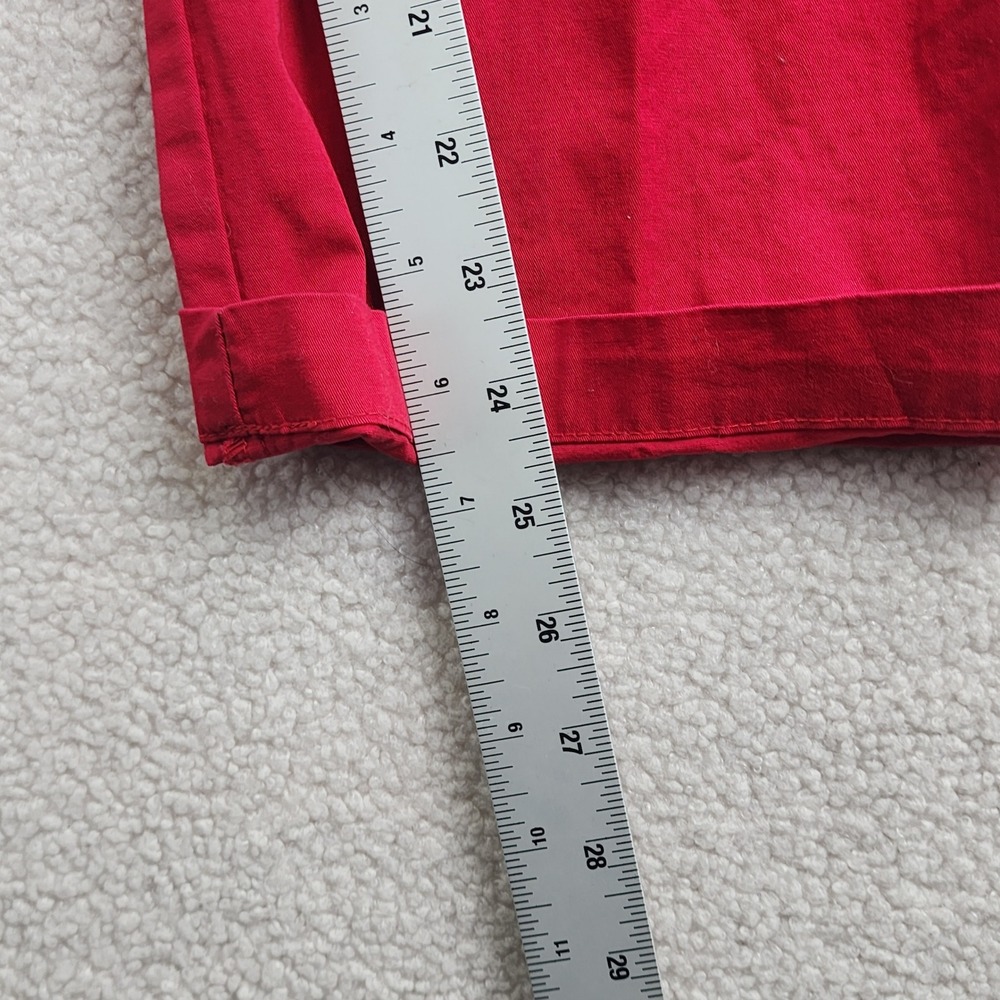 Kut from the Kloth‎ Crop Trouser Women 16 Red Cuffed Chino Stretch Casual - Picture 7 of 10